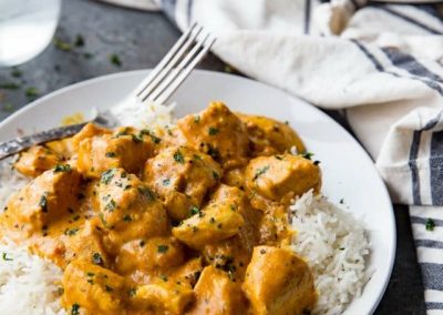 Chicken Korma with steamed rice
